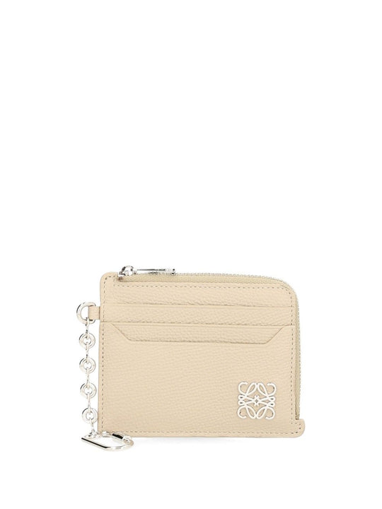 Anagram Square Card Holder Small Leather Goods Beige