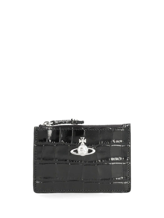 Slim And Long Card Holder Small Leather Goods Black