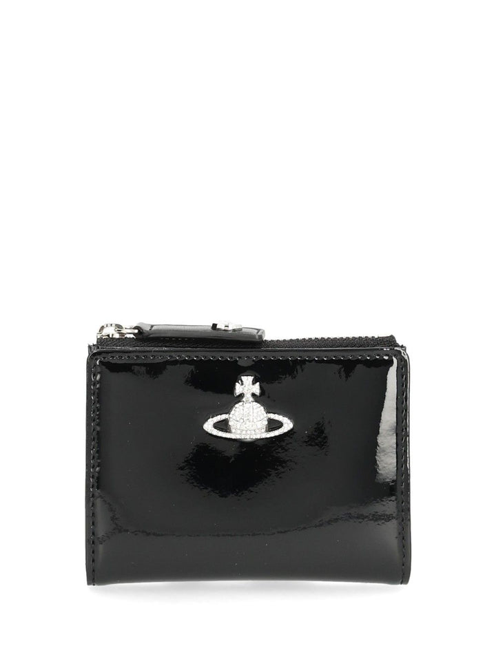 Vivienne Westwood Slim Card Holder With Flap Small leather goods - Black | aa89eedef32f52945b769d89589304569b9417f1