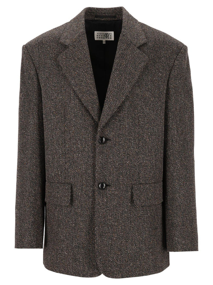 Mm6 Maison Margiela Single-Breasted Jacket Jackets - Brown | f22f1432c45cee239f9bb43420ee132f4ef49d8d