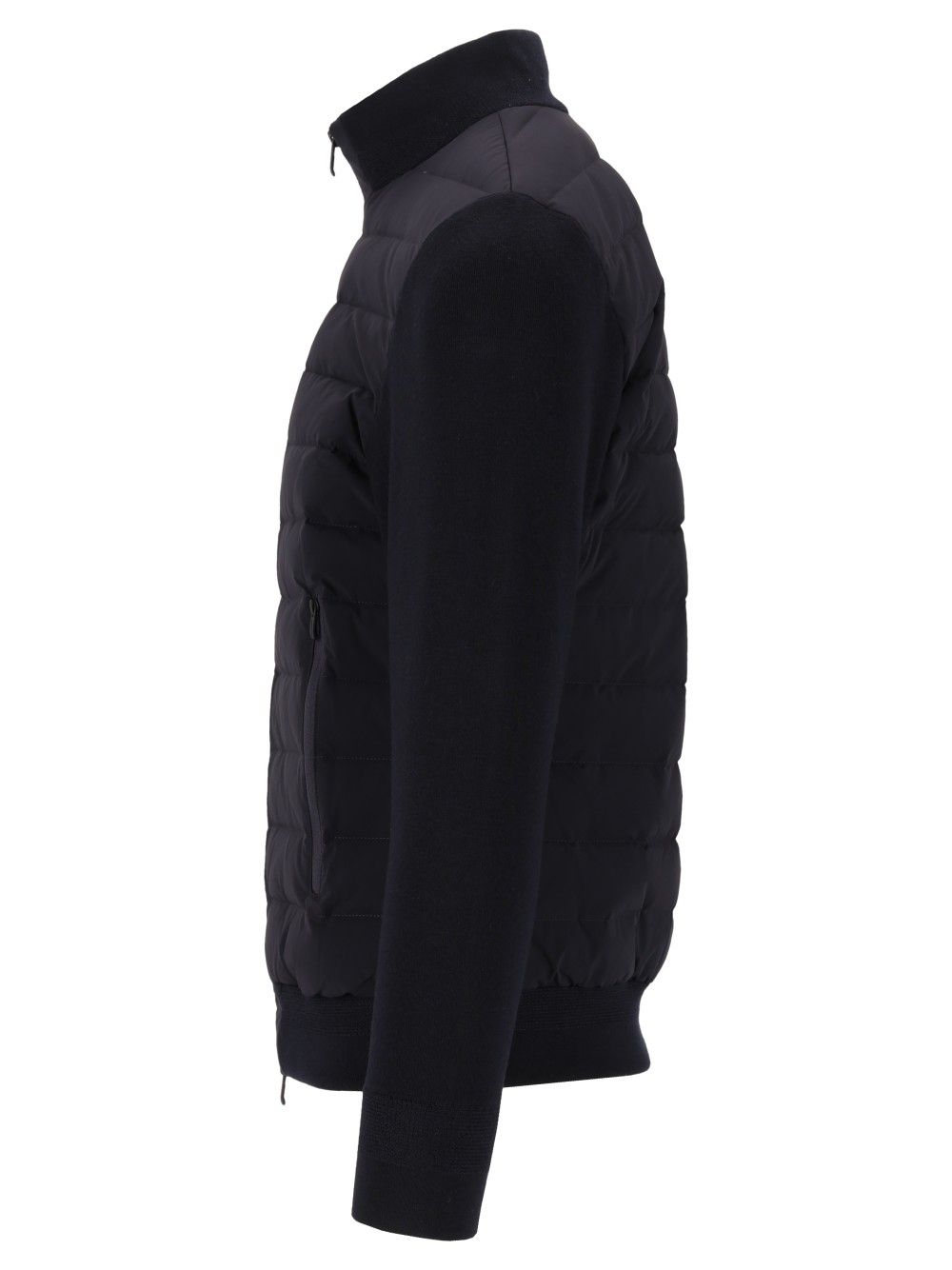 Emporio Armani Down Jacket With Knitted Sleeves Coats - Blue | dea8e7eeb13a814e445d4db604c0843fb762e6eb