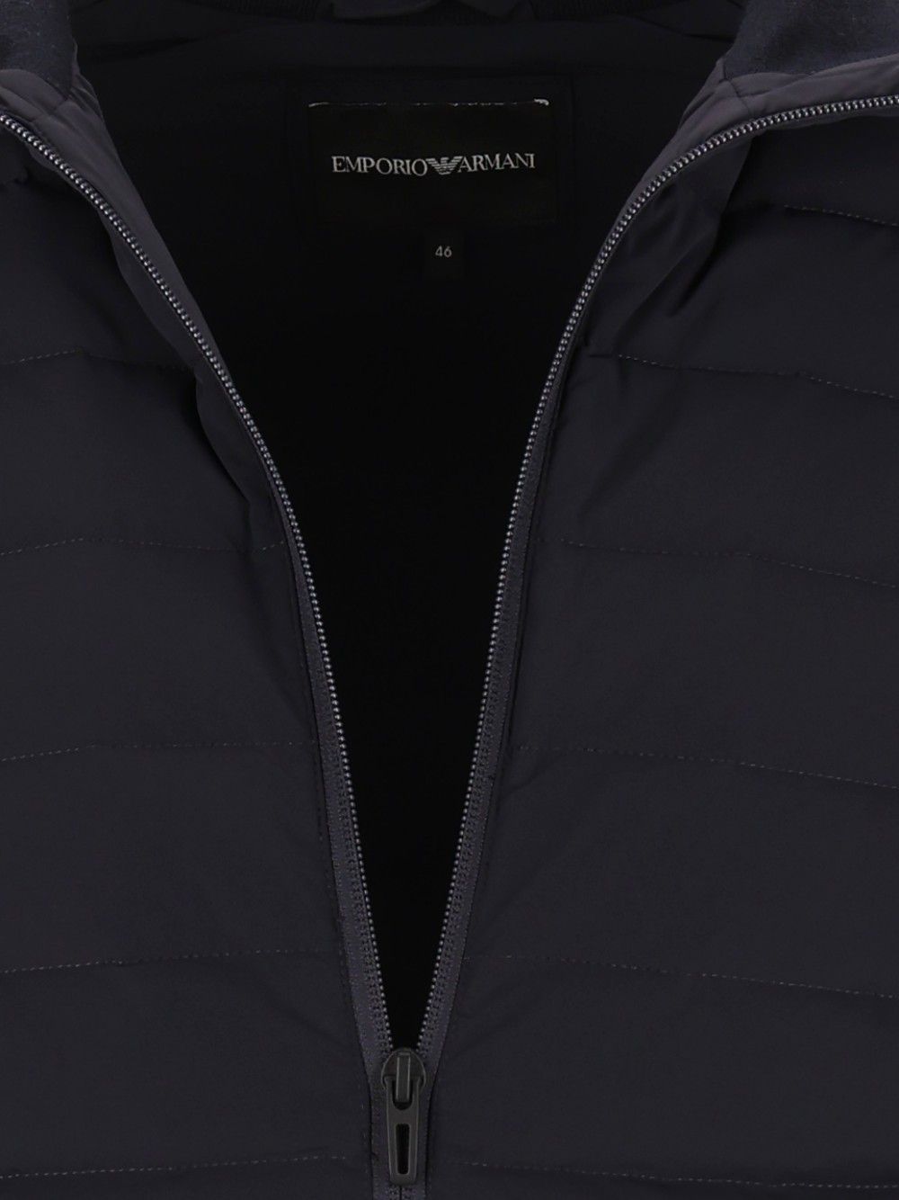 Emporio Armani Down Jacket With Knitted Sleeves Coats - Blue | 7e97c6eb14c3d4e303c11f857bdd3f62c73c2761