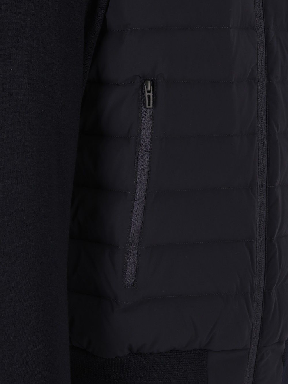Emporio Armani Down Jacket With Knitted Sleeves Coats - Blue | ea68890c6f5b79c0ec1bdbc60e15f93ea6e89920