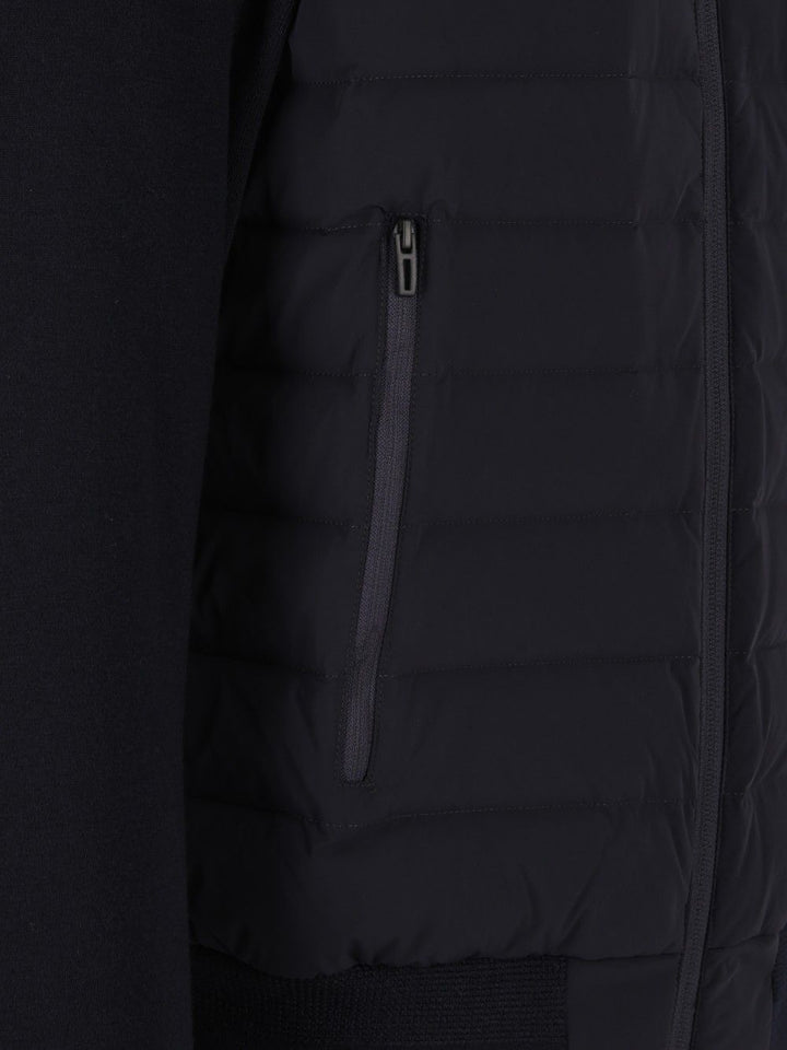 Emporio Armani Down Jacket With Knitted Sleeves Coats - Blue | ea68890c6f5b79c0ec1bdbc60e15f93ea6e89920