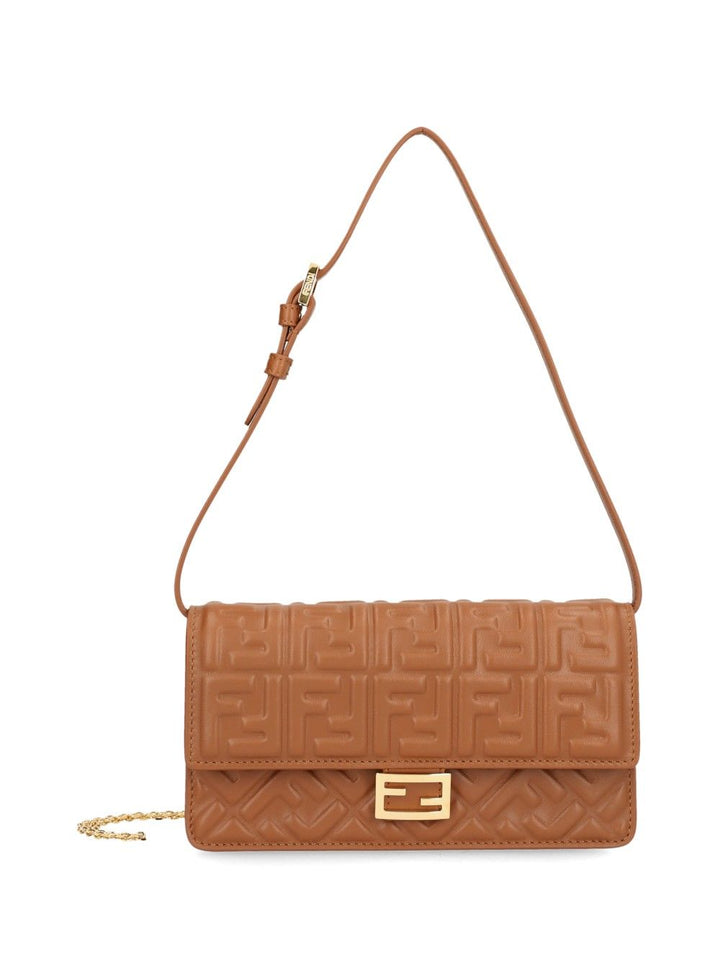 Fendi Baguette Chain Wallet Handbags - Brown | ac08b8e26e258312ec66afc6ef21b16a5f1fcb43