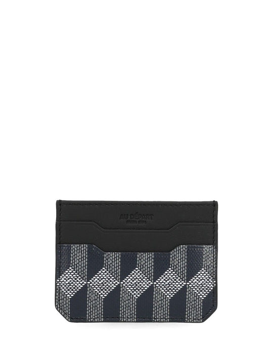 Printed Leather Card Holder Wallets Blue