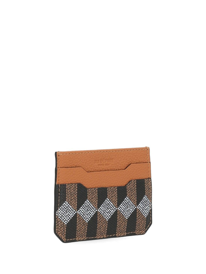Au Depart Printed Leather Card Holder Wallets - Brown | ed9785e8b24612bcb97a62bfcf680b540fd87c2e