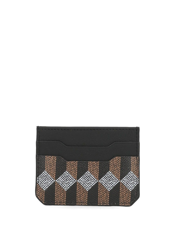 Au Depart Printed Leather Card Holder Wallets - Black | 63a71a1c1993139ecdfcc33bd74c95ed6954dafc