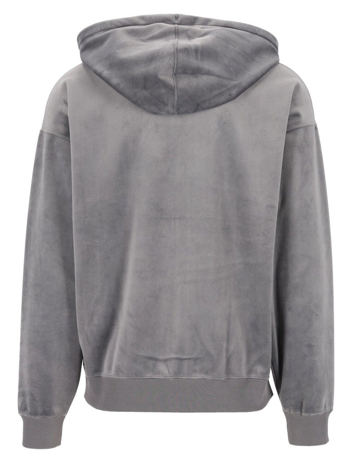 Adidas Y-3 Velvet Hoodie Sweatshirts - Grey | 3d0cd33ce0ef994bd37f1655353aa821d4a96bcb
