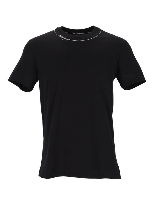 Cotton With Embroidery T-Shirt Black