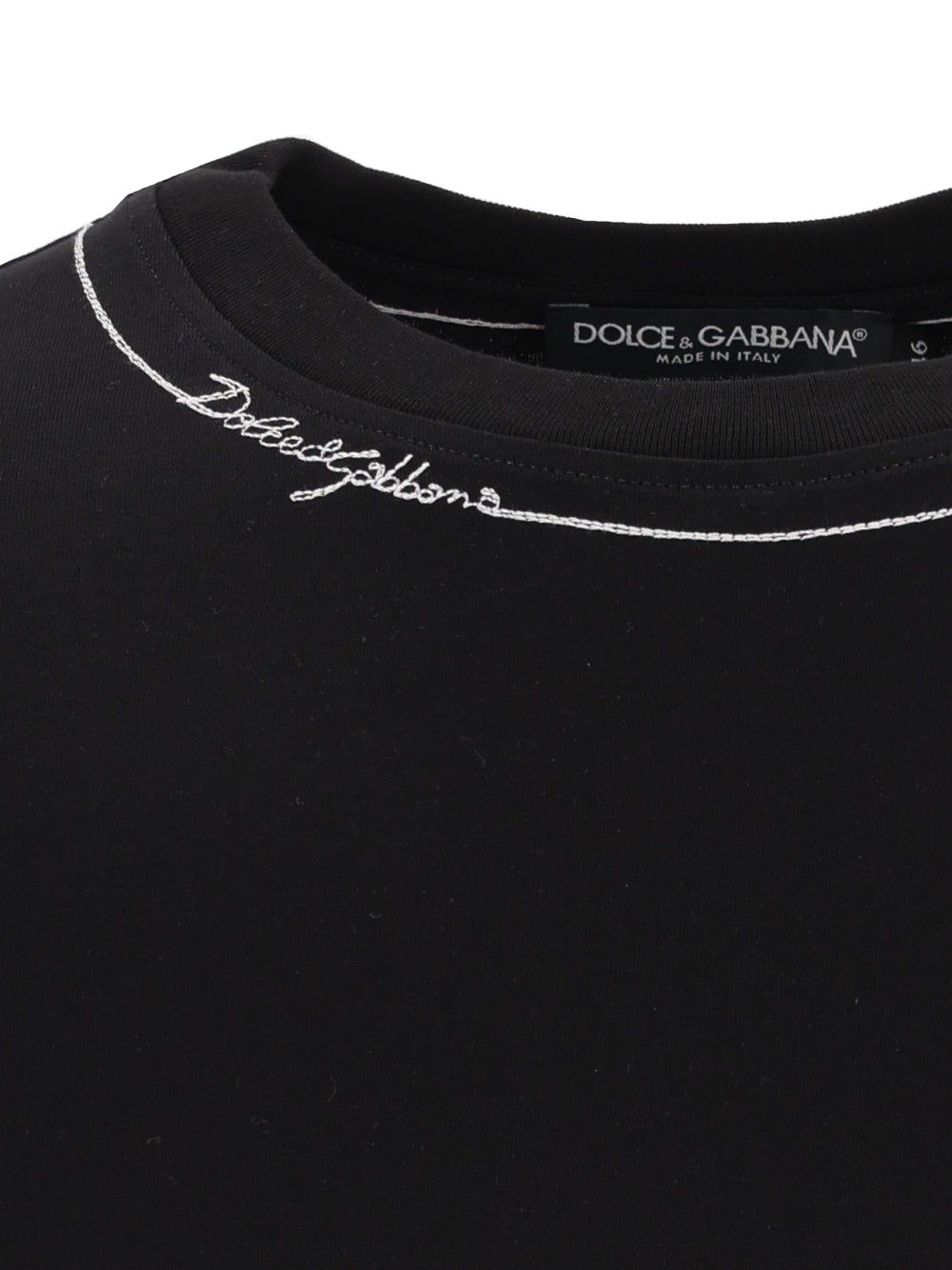 Dolce & Gabbana Cotton  With Embroidery T-Shirt - Black | bb07a3db1ebea896fe919a63c5b28a65a27b586f