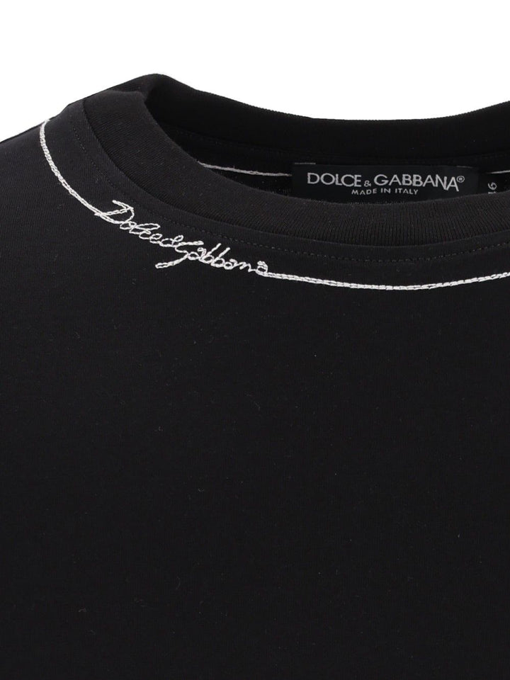 Dolce & Gabbana Cotton  With Embroidery T-Shirt - Black | bb07a3db1ebea896fe919a63c5b28a65a27b586f