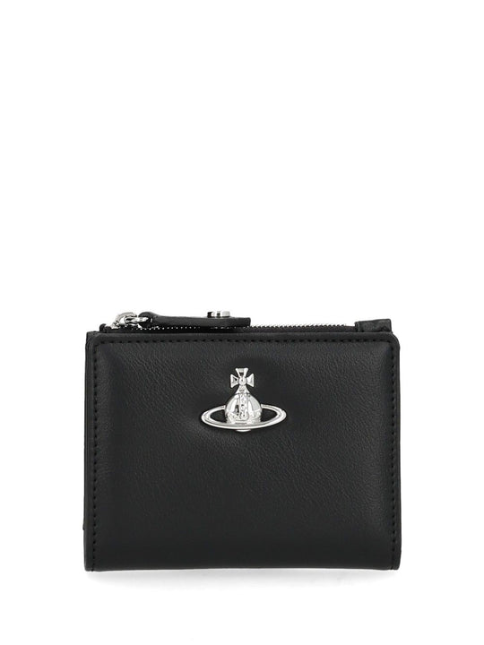 Slim Card Holder With Flap Small Leather Goods Black