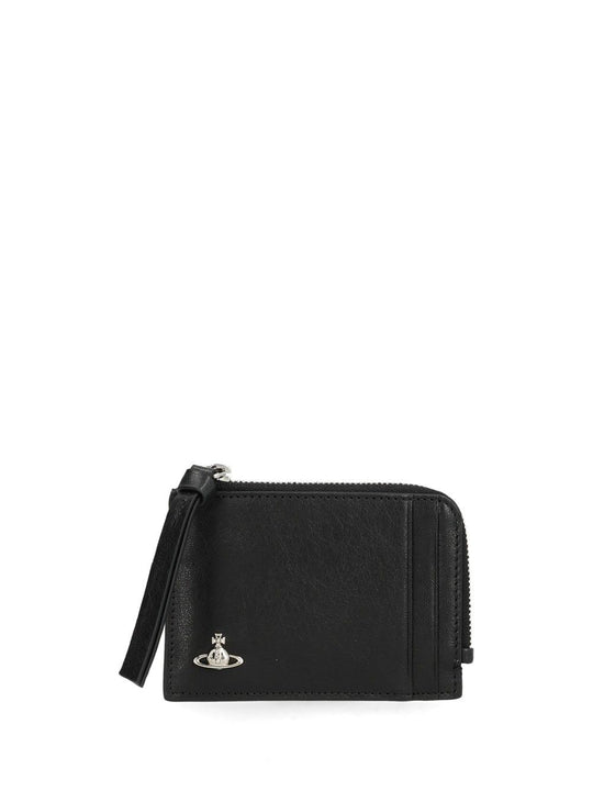 Zip Card Holder Small Leather Goods Black