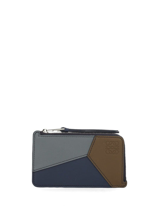 Puzzle Card Holder And Coin Purse In Calfskin Wallets Multicolor