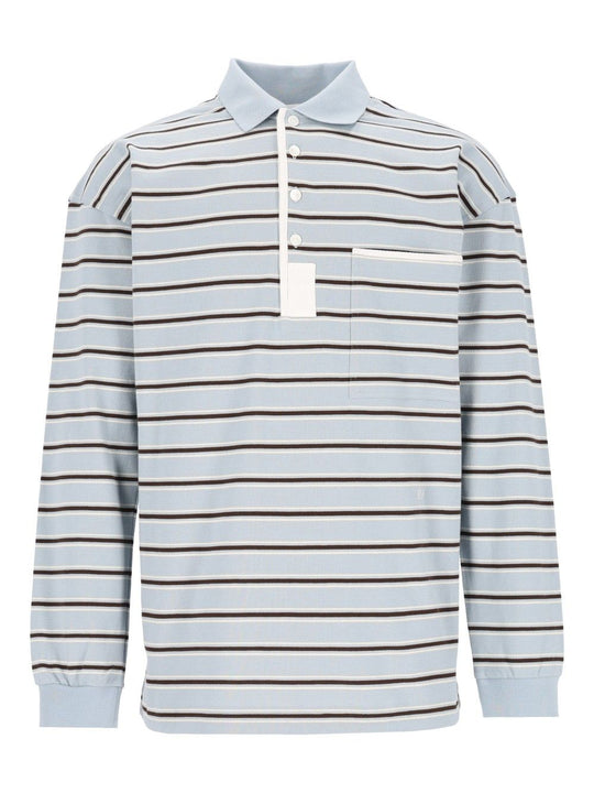 Striped Polo Shirt Light Blue