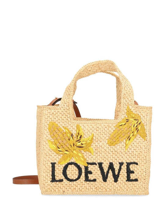 The Loewe Font Tote Handbags Beige