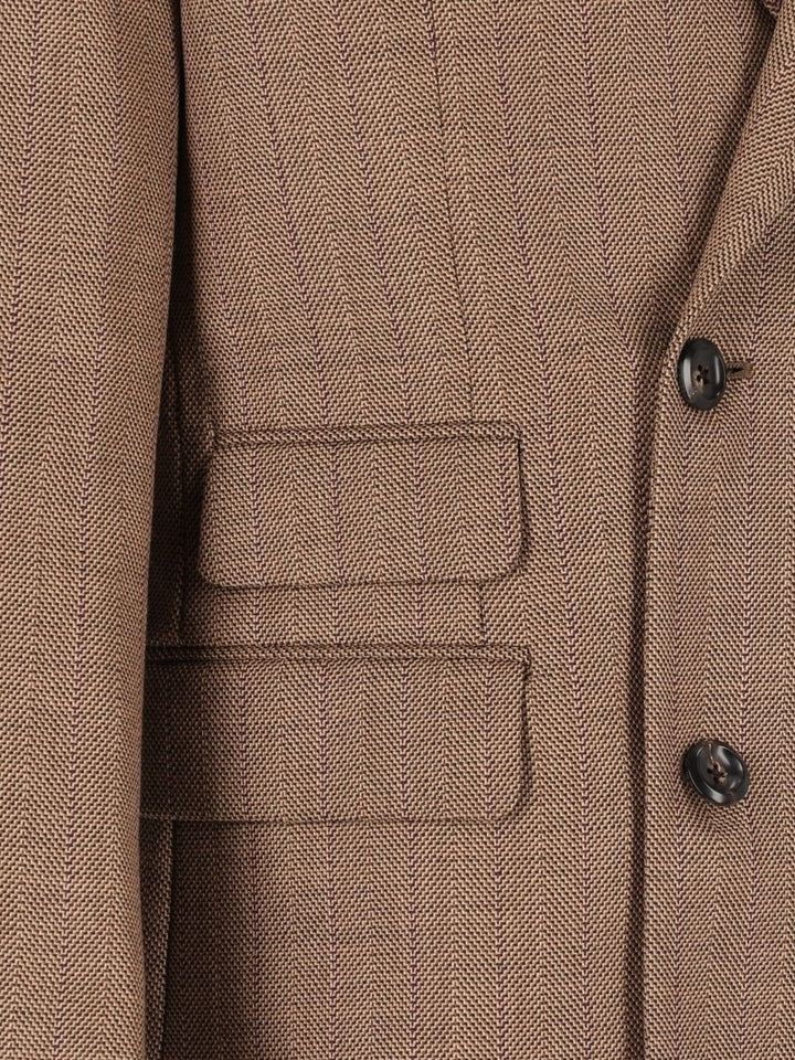 Emporio Armani Lined Blazer Jackets - Beige | 1ae8c40e920093c8c984b82879d8d3116e5f62dc