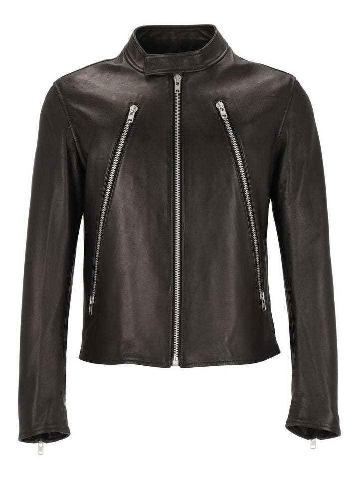 Maison Margiela 5-Zip Leather Jacket Jackets - Black | fe6afc67383e610b5024ee32581bb9b1d7e0842a