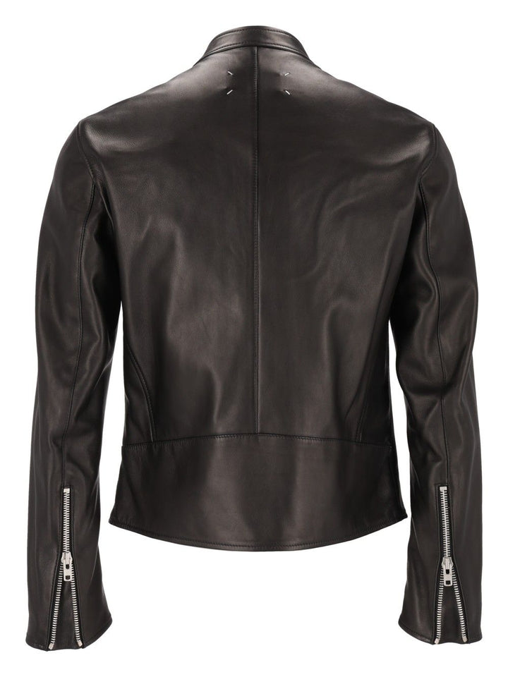 Maison Margiela 5-Zip Leather Jacket Jackets - Black | 1528c1df935cad45c6ce8550036ee6a0449ad6ab