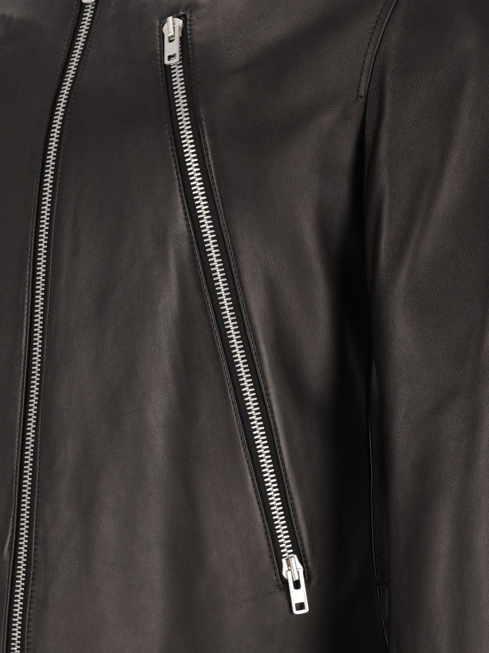 Maison Margiela 5-Zip Leather Jacket Jackets - Black | 648adc08fc6c64e3177148608f04719ad2073cf3