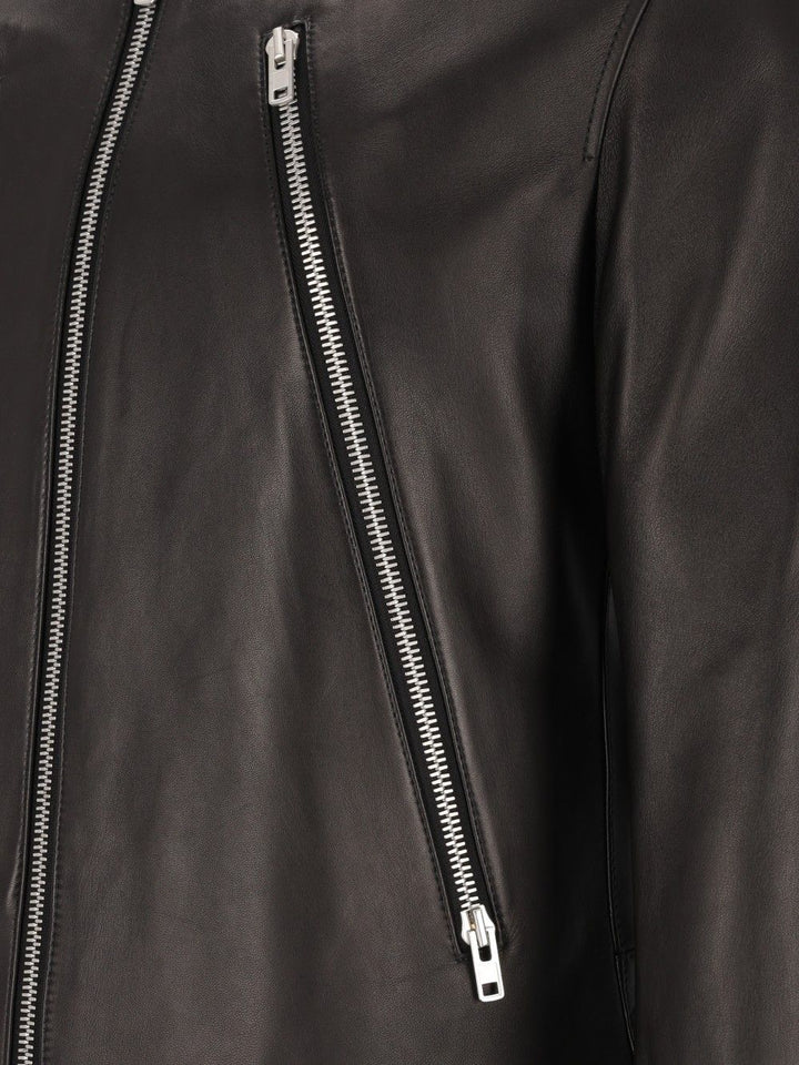 Maison Margiela 5-Zip Leather Jacket Jackets - Black | 648adc08fc6c64e3177148608f04719ad2073cf3