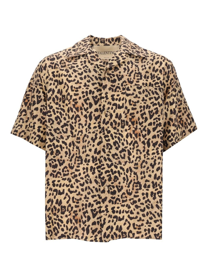 Valentino Garavani Silk Bowling Shirt Shirts - Animalier | 6f2892efade14344e1ac417aea318957c0061255