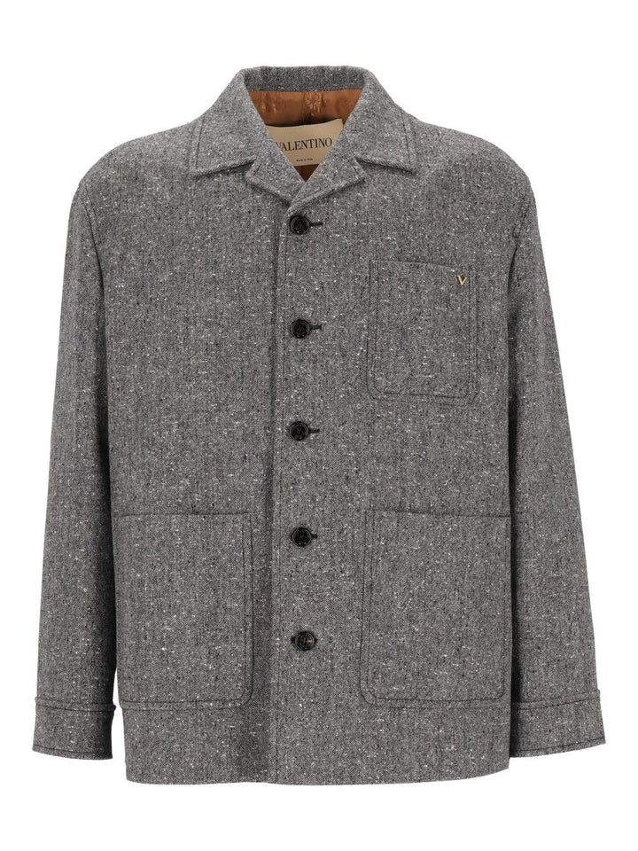 Valentino Garavani Shirt Jacket Jackets - Grey | 30203b87296af2ed62efa63efe312fb881fdb3a0