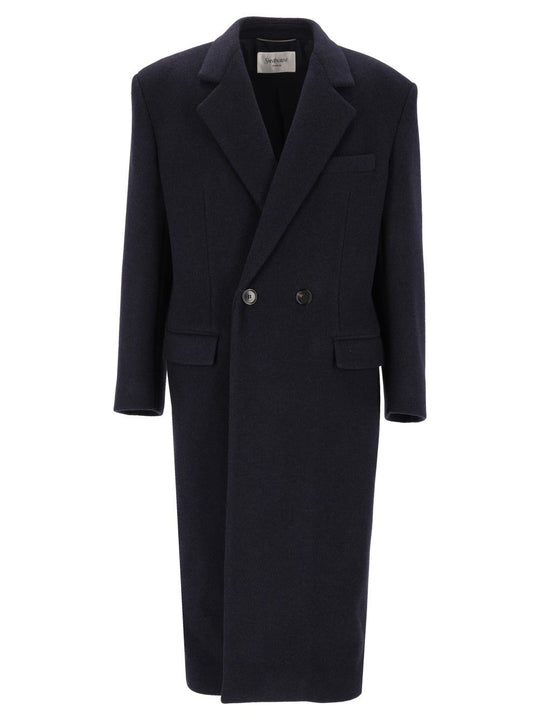 Double-Breasted Coat Coats Blue