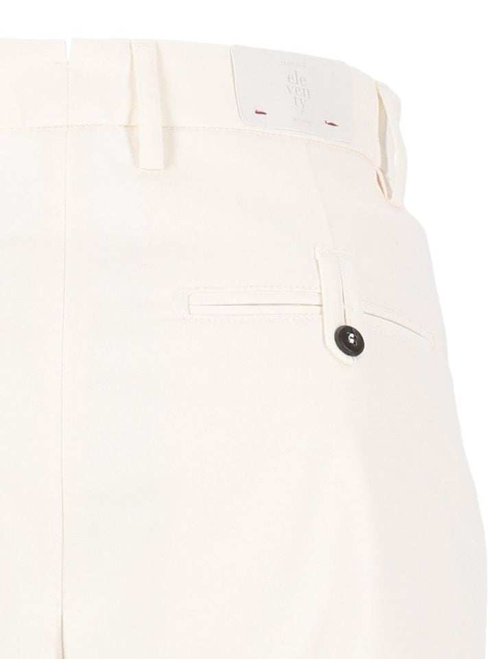 Eleventy Pleated Pants Trousers - White | 297fb3ad1f60d6161479af6de5d5508bd39b8dbf