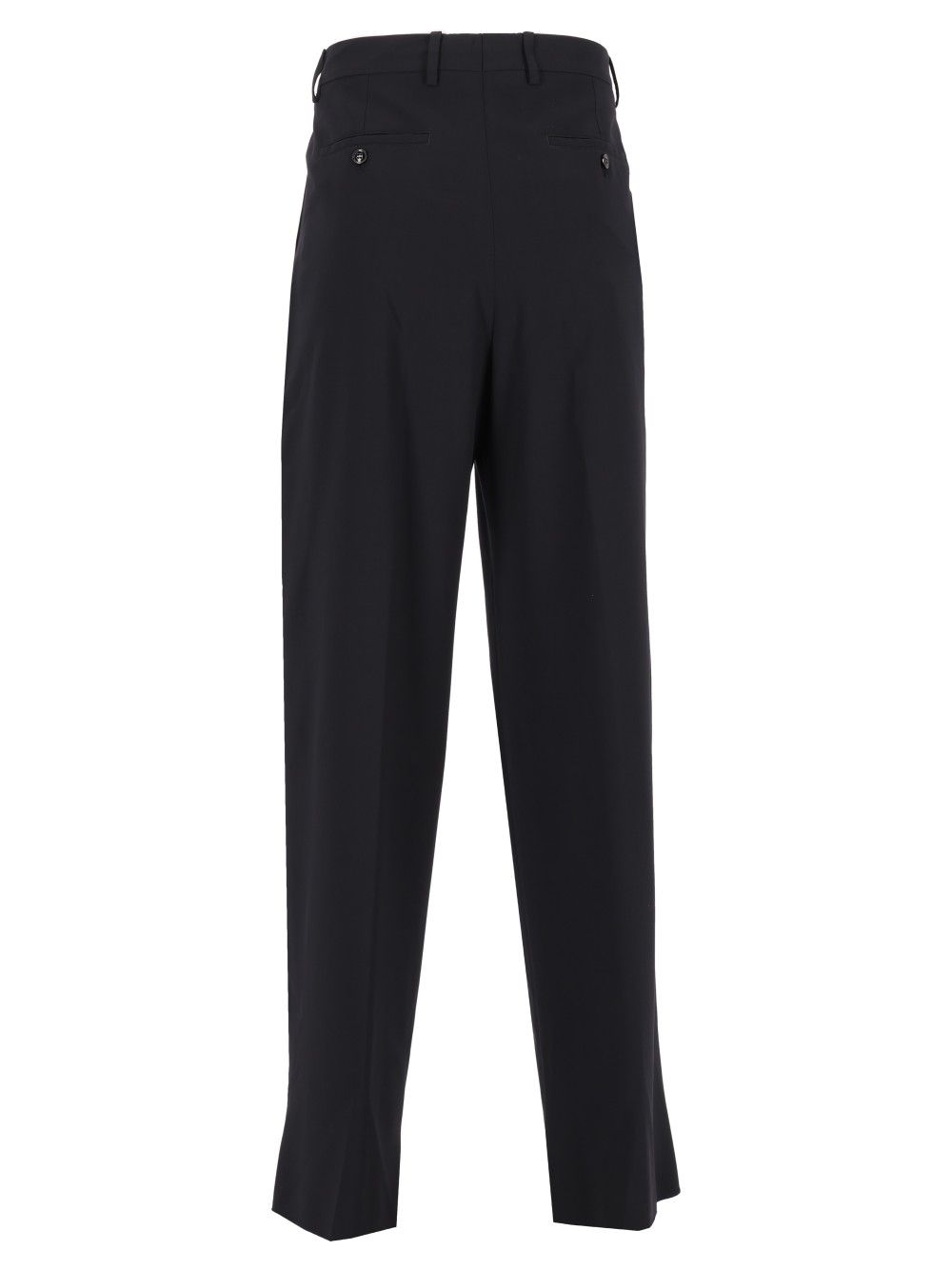 Giorgio Armani Oversized  In Virgin Wool Crepe Trousers - Blue | c640dbb62b72ac7572a85b68702a4ad841738f33