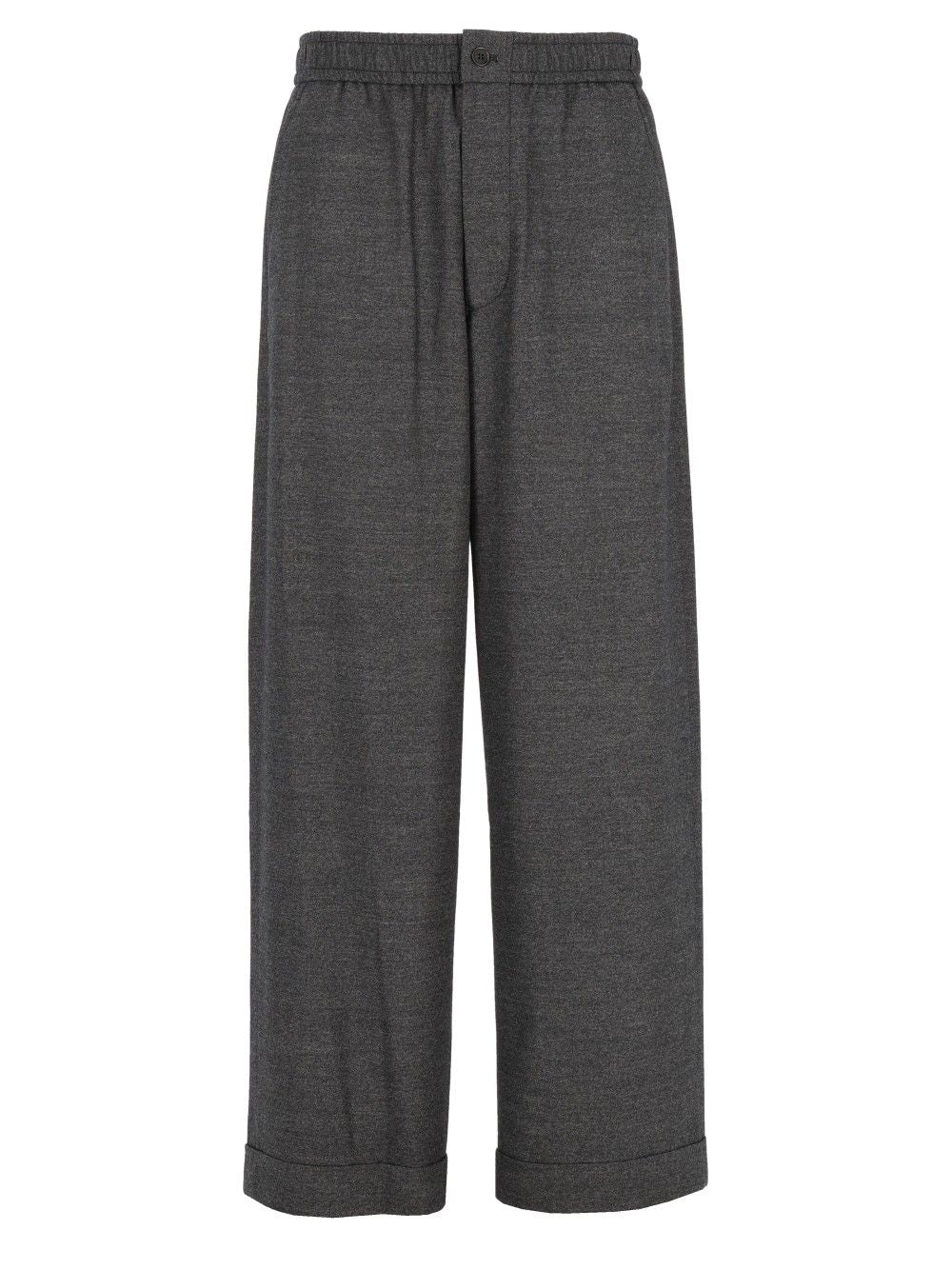 Giorgio Armani Oversized Denim-Effect Virgin Wool And Cashmere Trousers - Grey | 0885ace0f858021f8c15100a27c8309c7ae7ef30