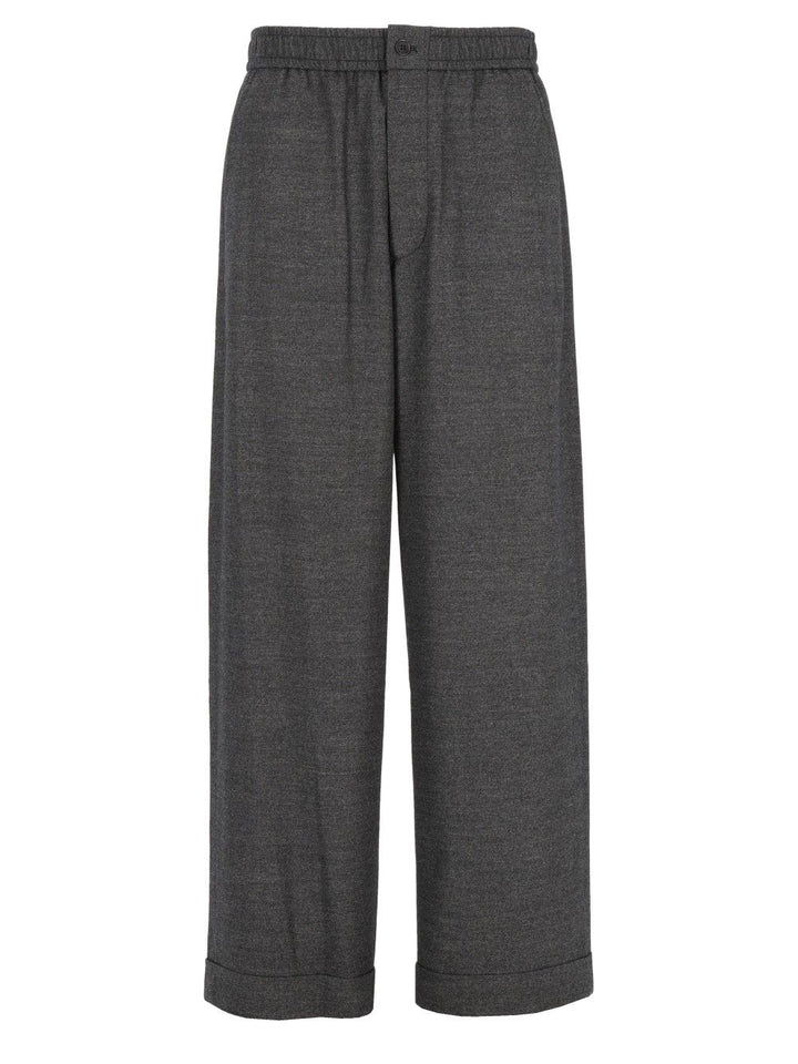 Giorgio Armani Oversized Denim-Effect Virgin Wool And Cashmere Trousers - Grey | 0885ace0f858021f8c15100a27c8309c7ae7ef30