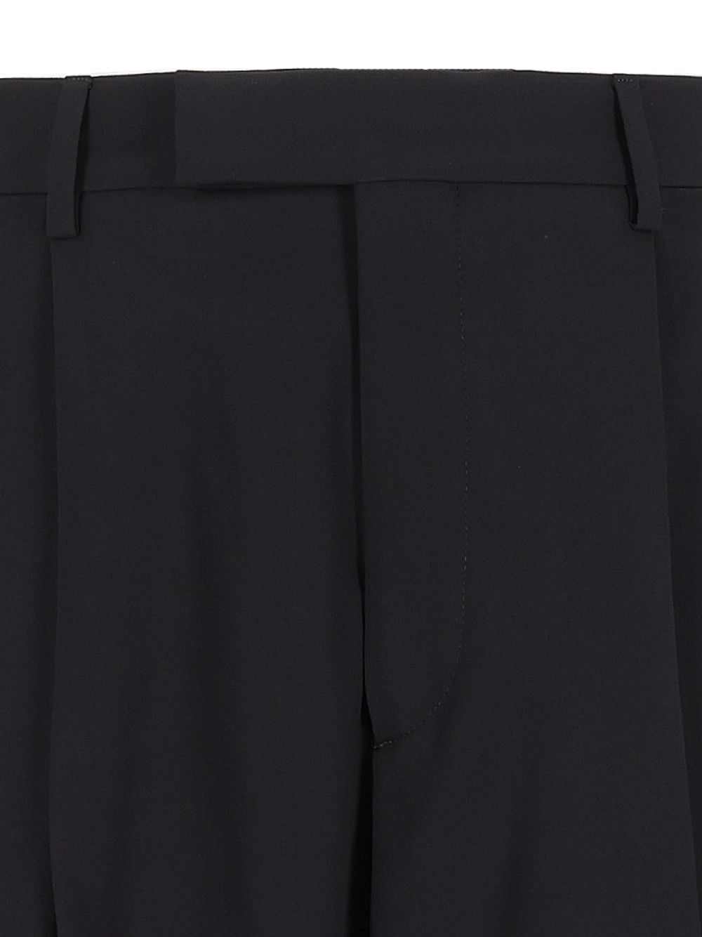 Giorgio Armani Oversized  In Virgin Wool Crepe Trousers - Blue | 76efb0f4095a3fca19ecd250c2c2e7c790b680b7