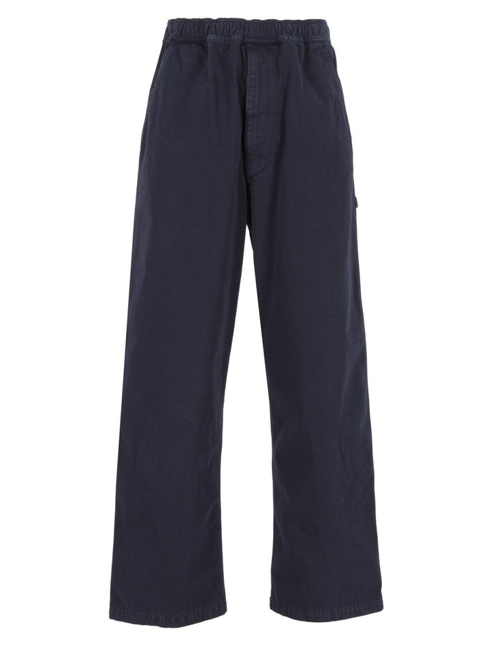 Mm6 Maison Margiela Cotton Twill Trousers - Blue | 4330a670b49ee8fd031fb30b9f45daac43319cc1