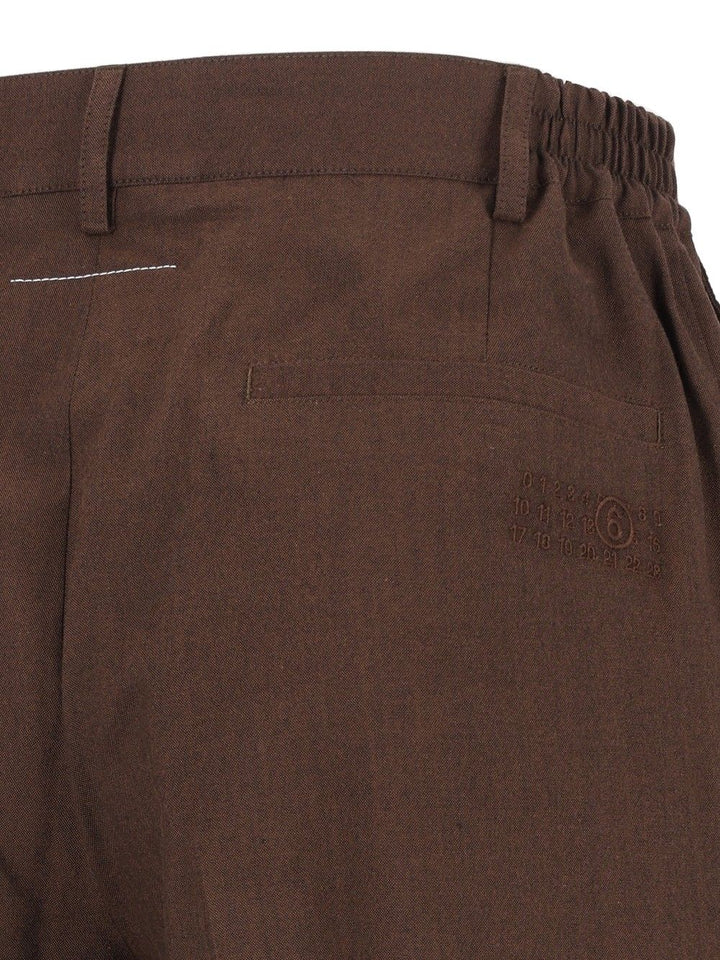 Mm6 Maison Margiela Wide-Leg  With Pleats Trousers - Brown | c20372ed30c18c40b3841a23bd5564879dbd8d79