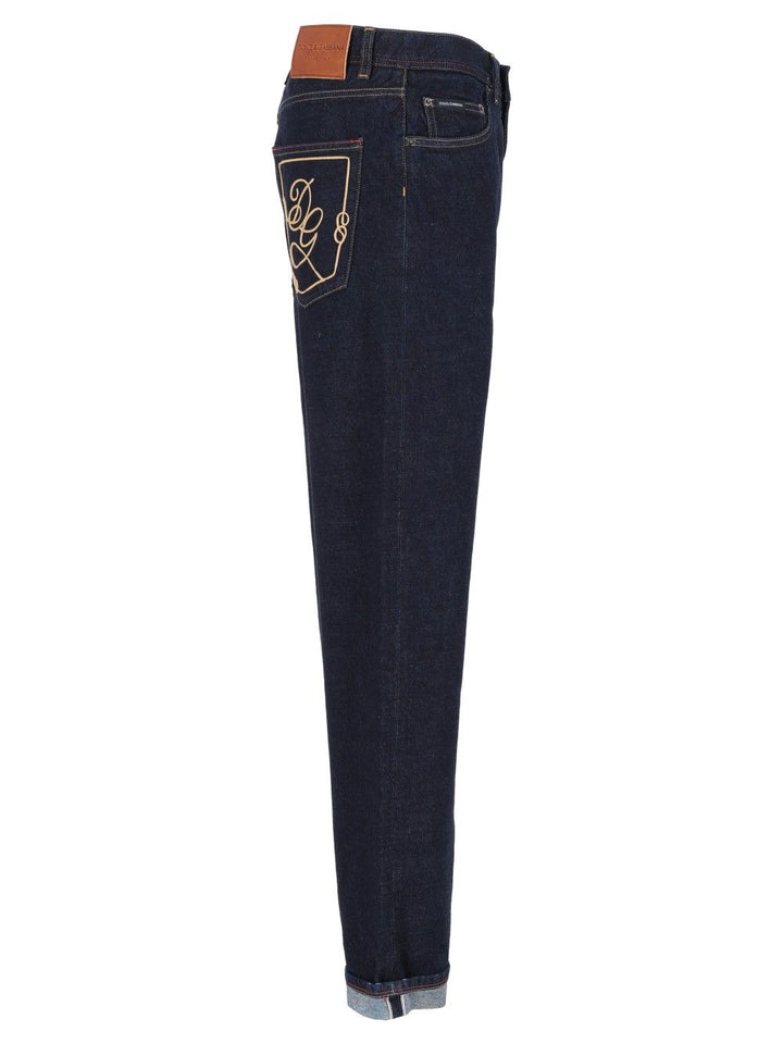 Dolce & Gabbana Jeans With Embroidery Trousers - Blue | 7715099447146003a629078a723350a054537e94