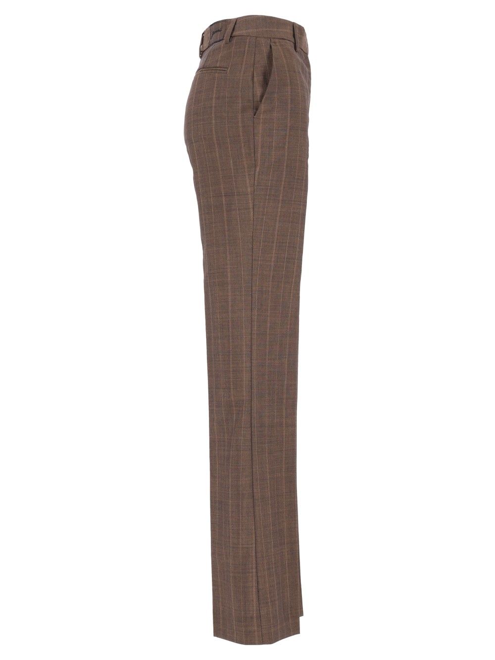 Ganni Brown Pinstriped Wool Trousers - Brown | ce2be24a5ec5abd80c0d6523245cfd3cfdf11def