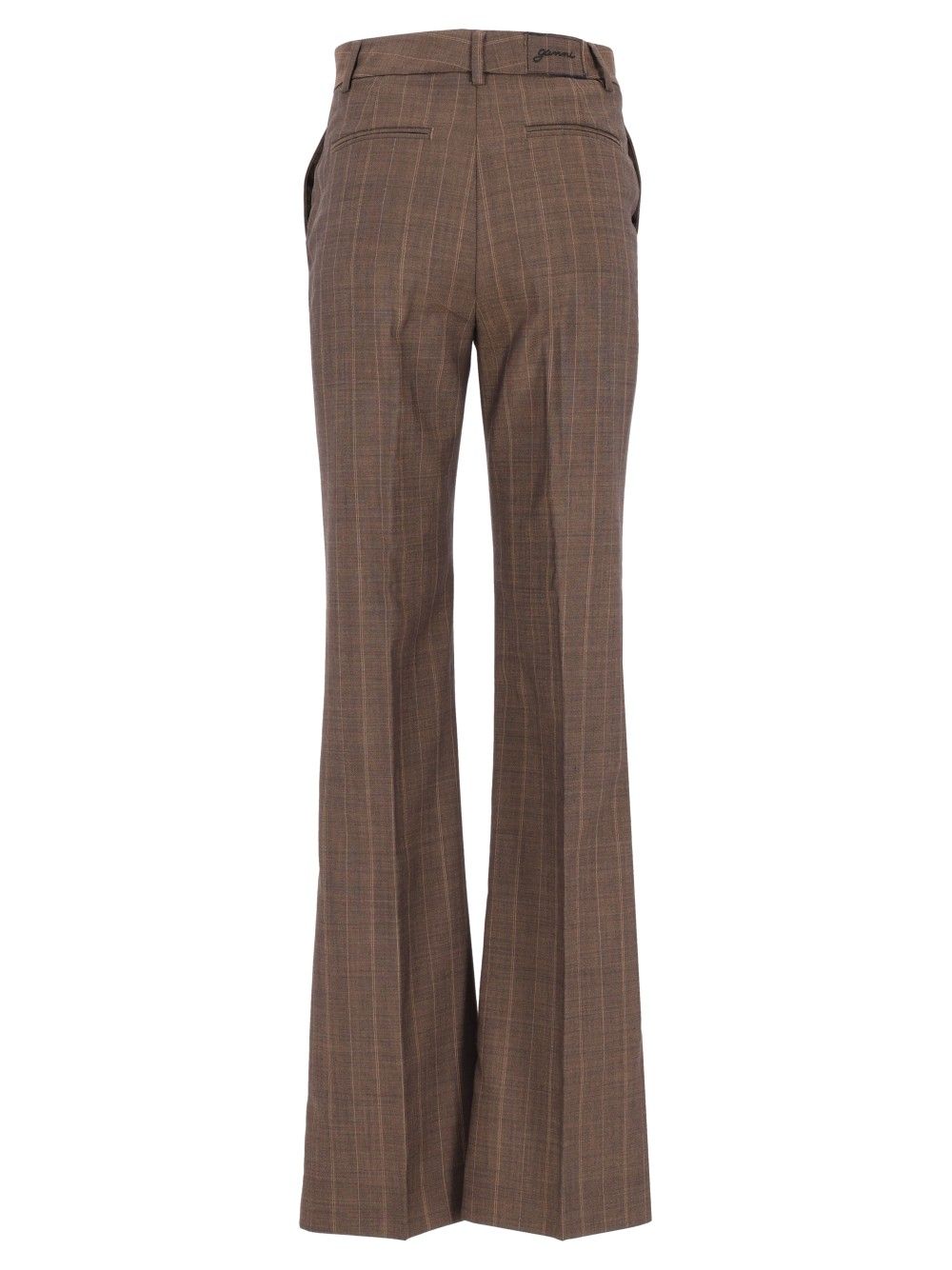 Ganni Brown Pinstriped Wool Trousers - Brown | afde934d1e9224a3b4fab664f0ea7ac879935964