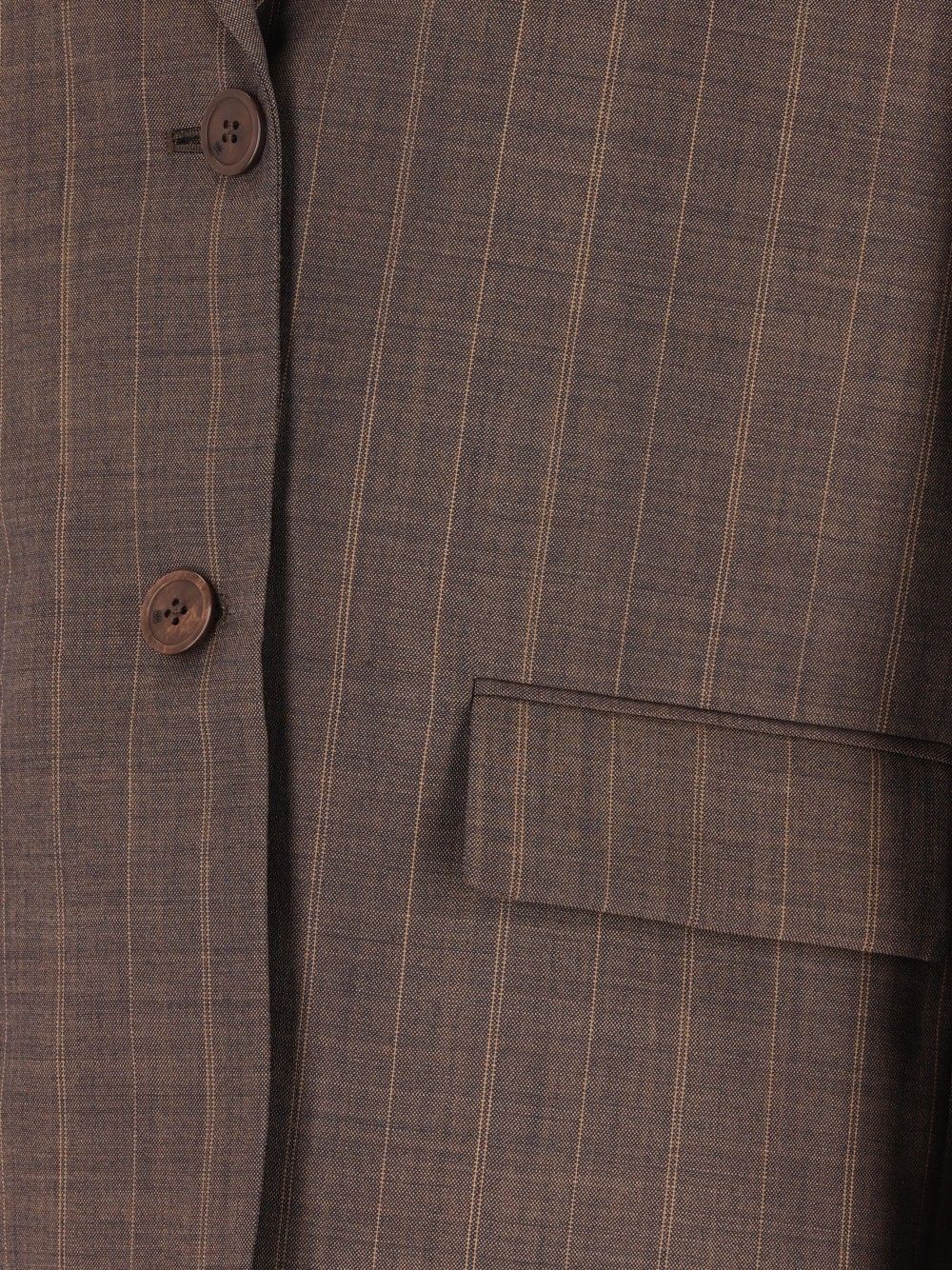 Ganni Brown Pinstriped Wool Blazer Jackets - Brown | 0829d554a221ddfc8305c660e3a45f7b26e98e4c