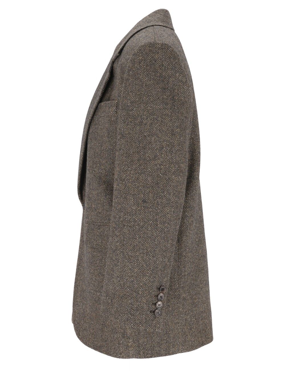 Saint Laurent Herringbone Wool Jacket Jackets - Brown | d09fc951d957e9da0e784fa5d87f4fd5c2558ba6