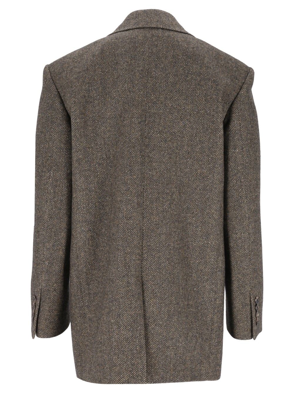 Saint Laurent Herringbone Wool Jacket Jackets - Brown | cd7ef825dd1b9aeaecd5b6be28aace2864669fee