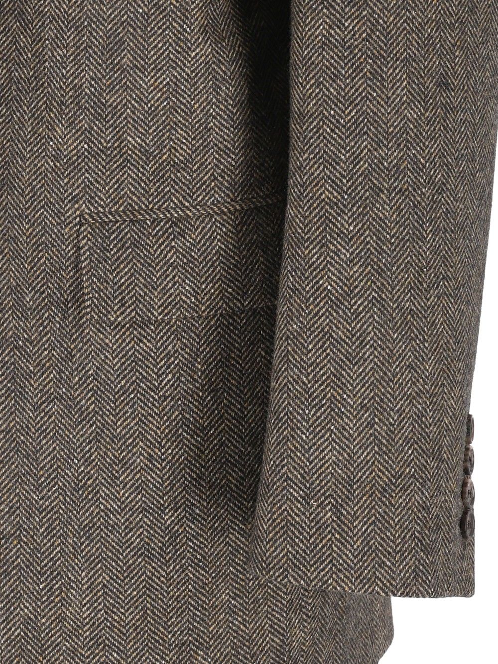 Saint Laurent Herringbone Wool Jacket Jackets - Brown | 648abfdd5aca9b523141eef6ed295e3adbf290ca