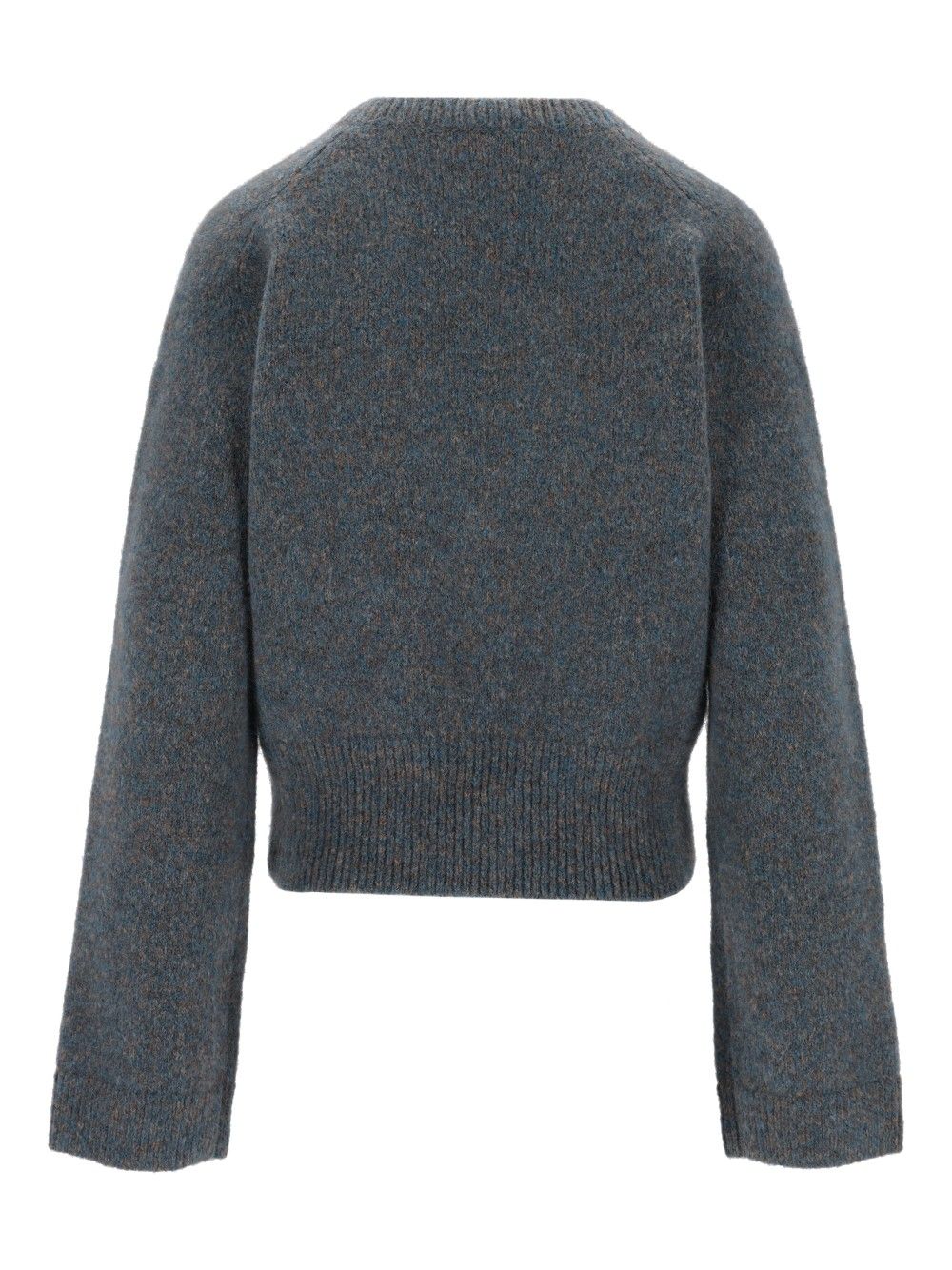 Ganni Melange Mohair Deep V-Neck Knitwear - Blue | d016c09a3c7ac3780a4d54228b7e5b8a0123f779