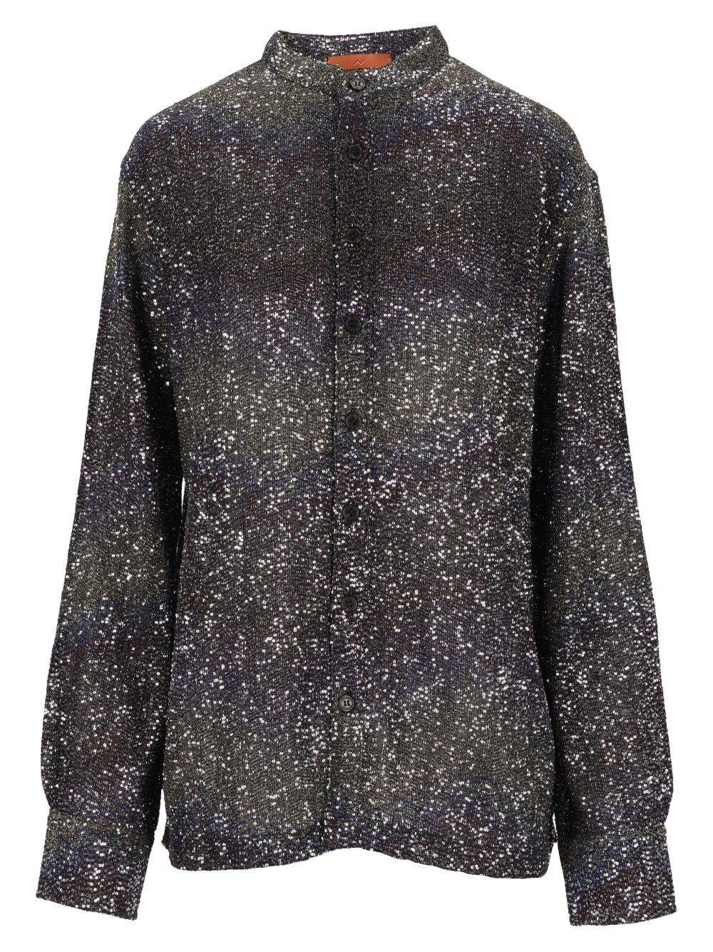 Missoni Caperdoni - Long Sleeve Shirt Textured Tonal Sequins Shirts - Multicolor | 86e806f50eec461a7900a11426499fccec03cec0