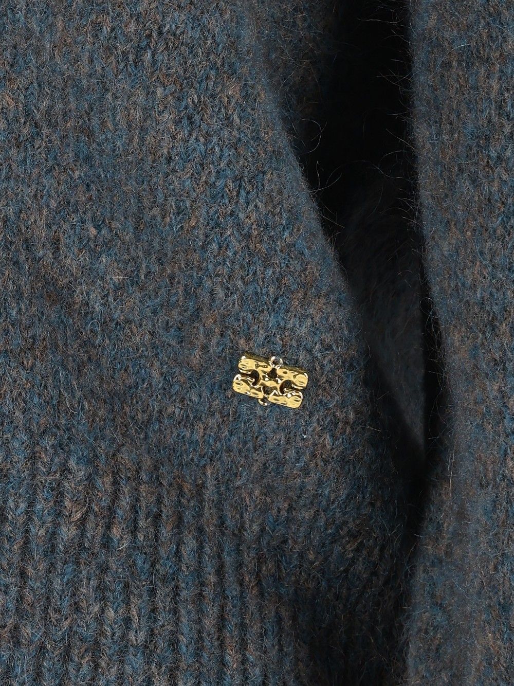 Ganni Melange Mohair Deep V-Neck Knitwear - Blue | 71b15a0c31794b9adfb72911ed5e5bdb7bb68a6c