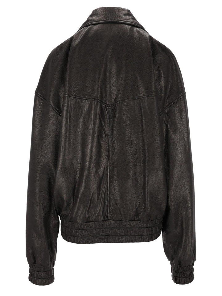 Saint Laurent Balloon Lambskin Jacket Jackets - Black | bd7463c330d5887a7c7480b0a1be54e050ded6cb