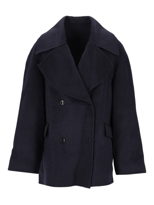 Neil Double-Breasted Jacket Jackets Blue