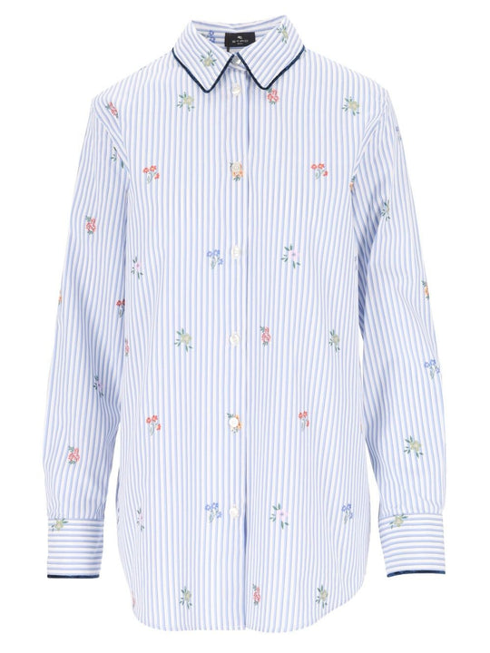 Striped Jacquard Cotton Shirt Shirts Multicolor