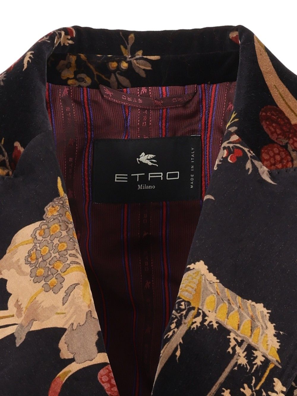 Etro Printed Velvet Double Breasted Blazer Jackets - Multicolor | 64a6286fe39b6289dd90ba0bb41f0563625e0831
